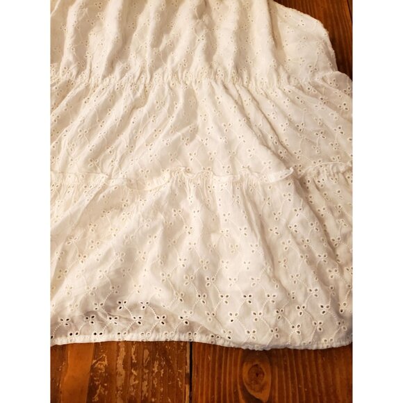 Torrid 1X White Eyelet Halter Top Tiered Ruffle Sleeveless Lined Plus Size 14 16 - Picture 3 of 11